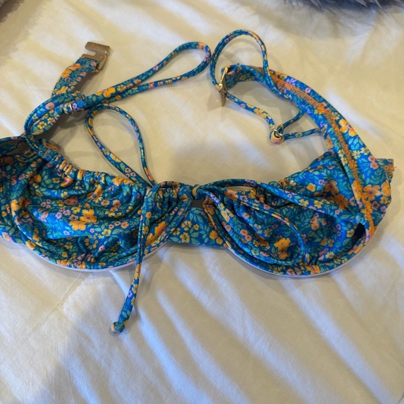 Kulani Kinis Blue and Yellow Floral Bikini - Picture 3 of 5
